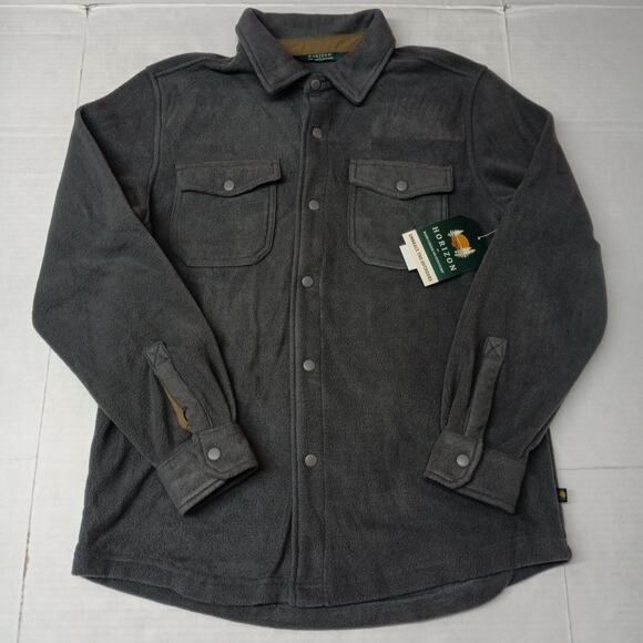 Horizon by Bass Creek Gray Fleece Snap Shirt Jacket Men’s M - Picture 1 of 8